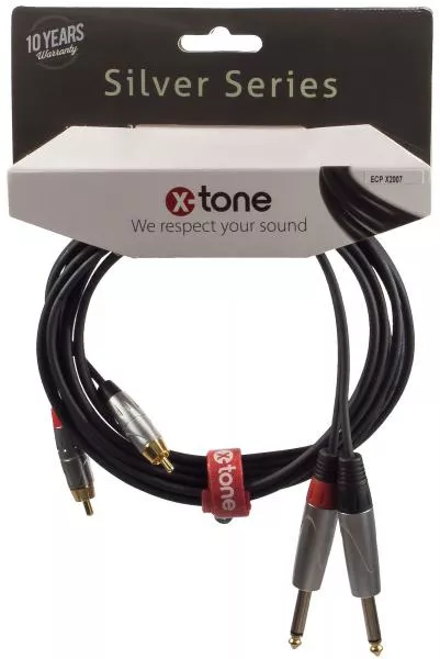 Kabel X-tone X2007-1.5M - 2 Jack(M) 6,35 mono / 2 RCA(M)