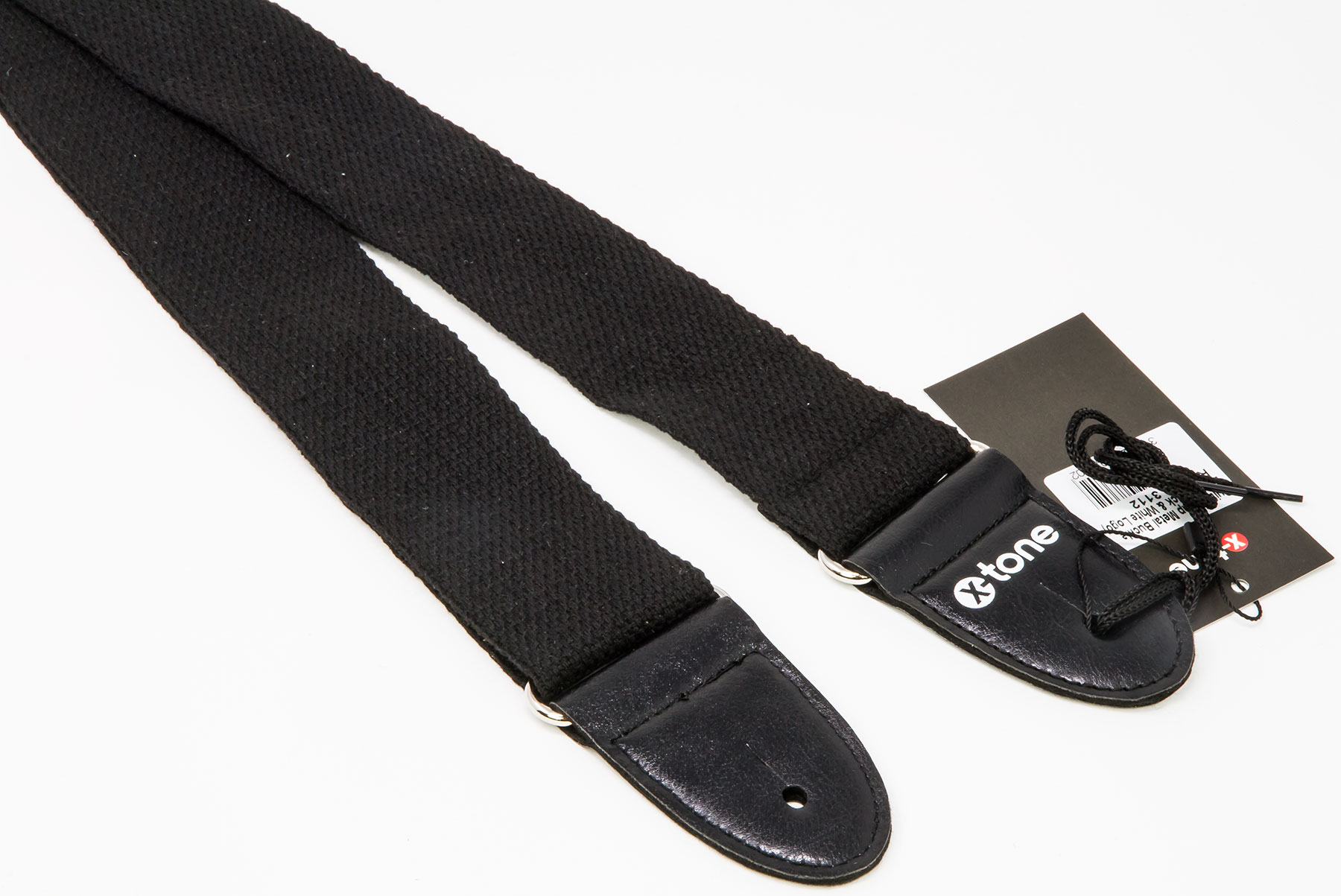 X-tone Xg 3112 Cotton Metal Buckle Guitar Strap Black - Gitarrengurt - Variation 1