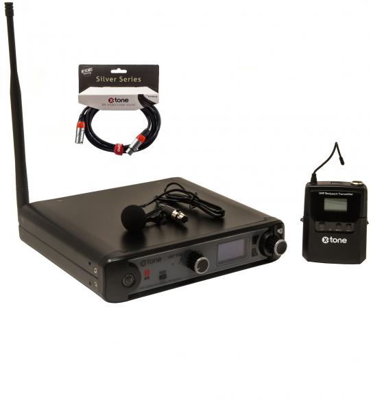 Wireless lavalier-mikrofon X-tone XHF100L Systeme HF Cravate Frequence Fixe + Xlr Xlr 3 mètres