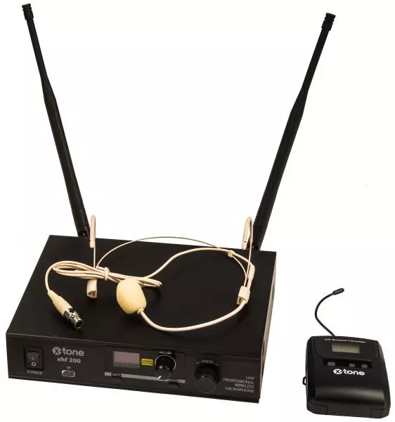 Wireless headset-mikrofon X-tone XHF200H Systeme HF Serre Tete Multi Frequences