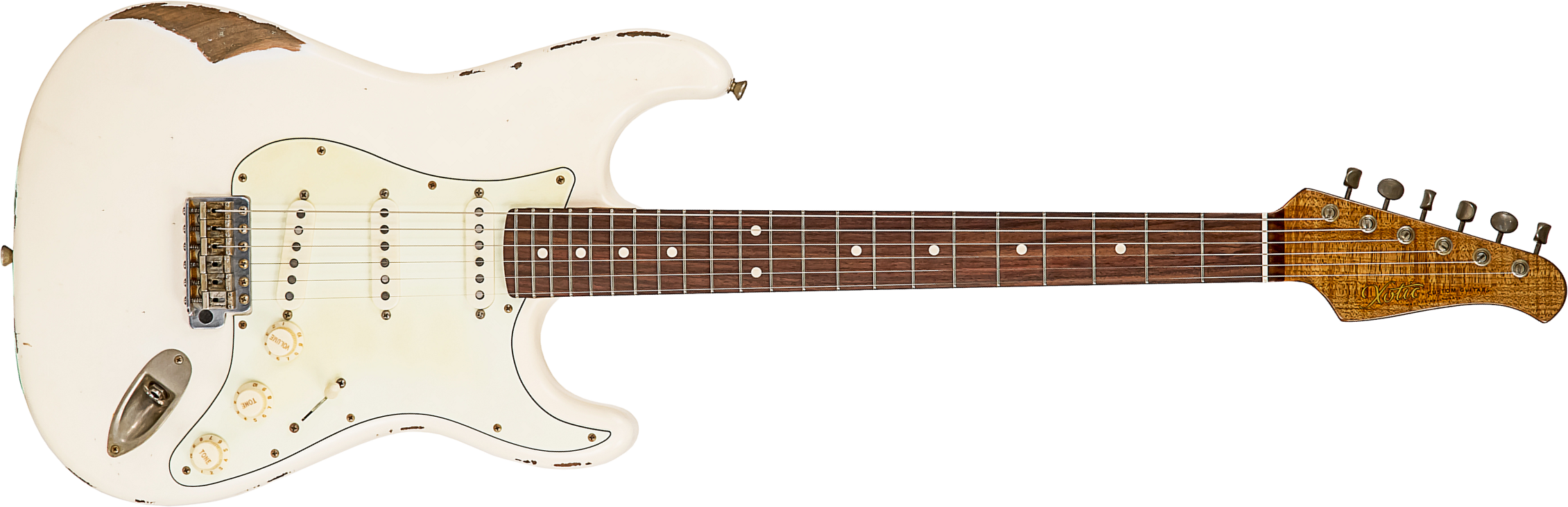 Xotic Xsc-1 Alder California Class 3s Rw #1624r - Heavy Aging Vintage White - E-Gitarre in Str-Form - Main picture