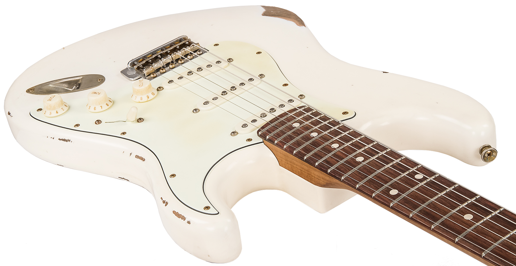 Xotic Xsc-1 Alder California Class 3s Rw #1624r - Heavy Aging Vintage White - E-Gitarre in Str-Form - Variation 3