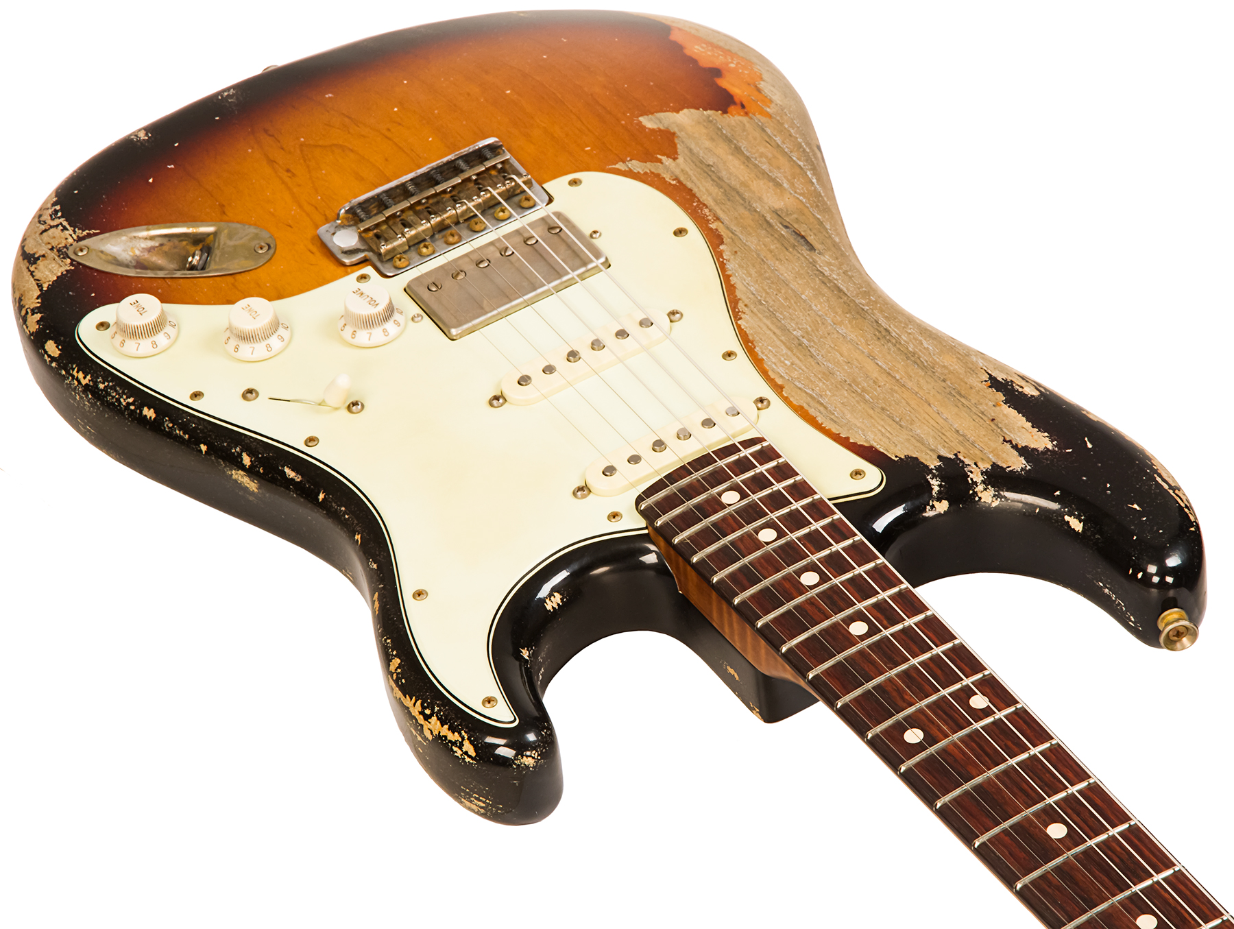 Xotic Xsc-2 Ash Calif. Class Hss Rw #2090 - Super Heavy Aging 3 Tone Burst - E-Gitarre in Str-Form - Variation 1