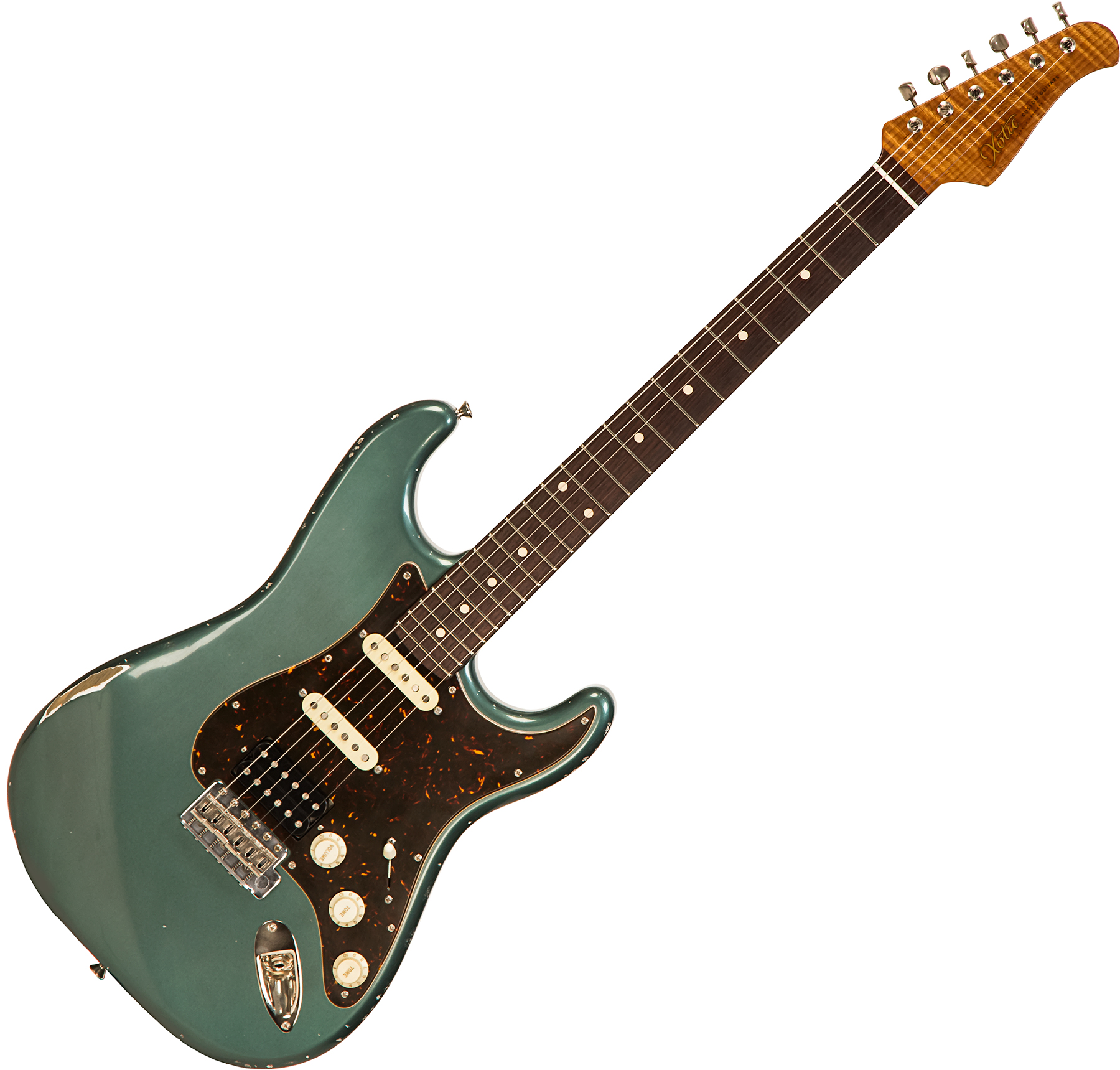 Xotic Xsc-2 Ash Calif. Class Hss Trem Rw #2094 - Medium Aging Sherwood Green - E-Gitarre in Str-Form - Main picture