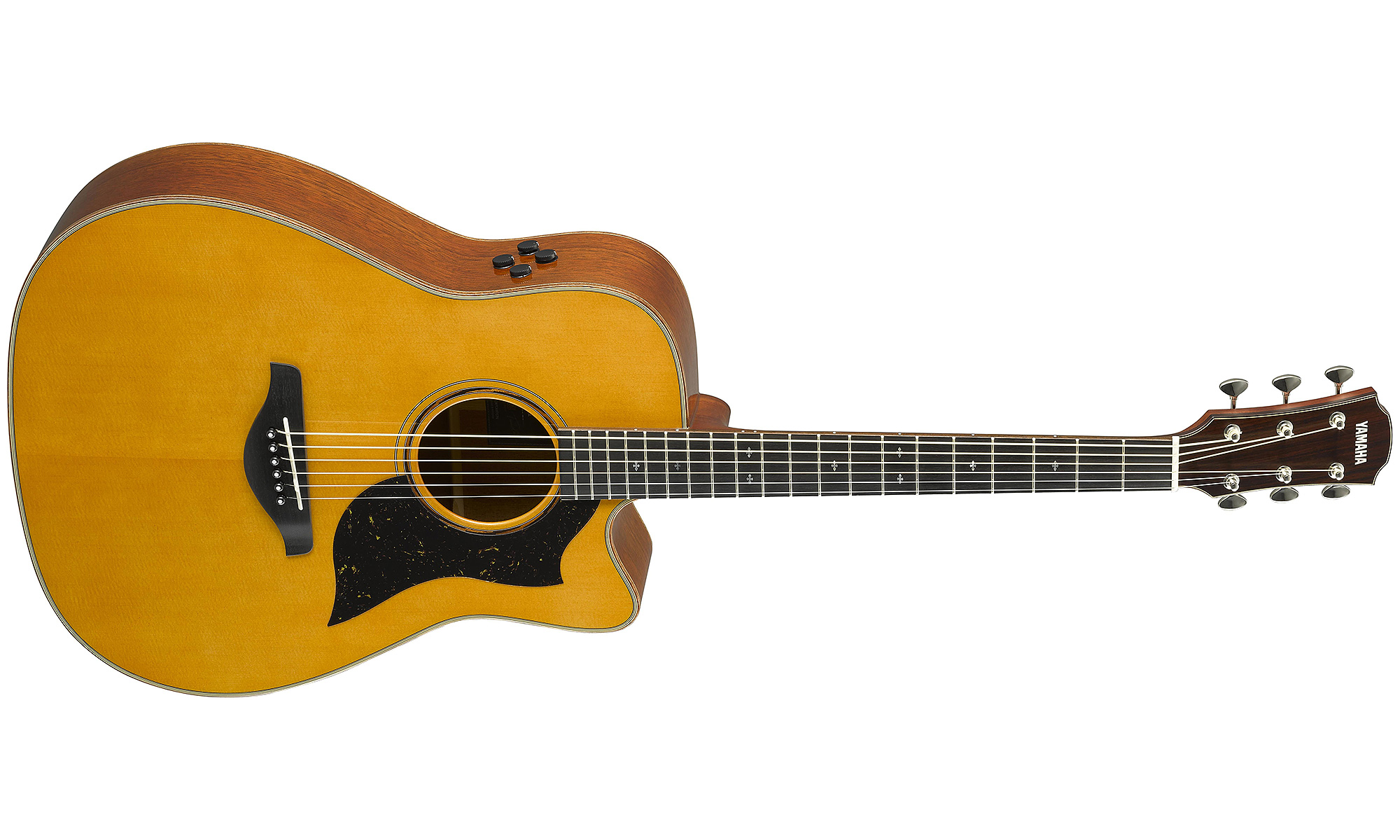 Yamaha A5m Are Vn Dreadnought Cw Epicea Acajou Eb - Vintage Natural - Elektroakustische Gitarre - Variation 1