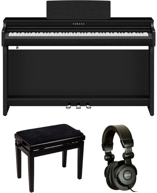 Yamaha Clp-825 + Banquette Noir Satin + Casque FermÉ - Noir - Klaviere set - Main picture