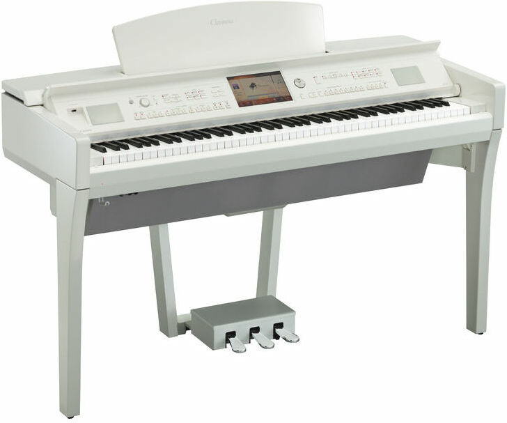 Yamaha Cvp-709pwh - Blanc Laqué - Digitalpiano mit Stand - Main picture