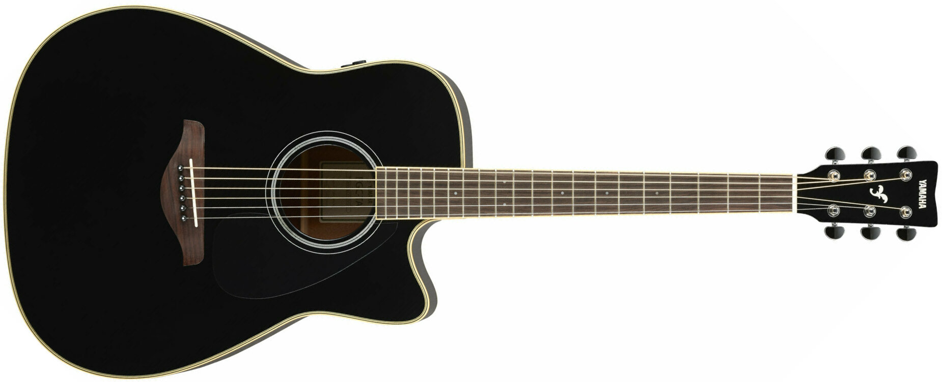 Yamaha Fgc-ta Transacoustic Cutaway Epicea Acajou Rw - Black - Westerngitarre & electro - Main picture