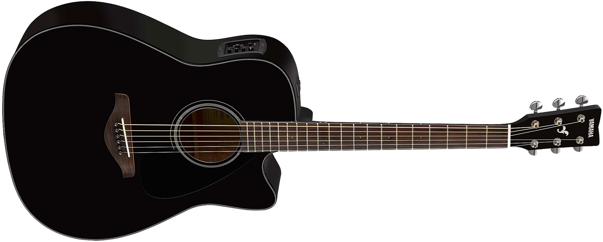 Yamaha Fgx800c Bl Dreadnought Cw Epicea Nato 2016 - Black - Elektroakustische Gitarre - Main picture
