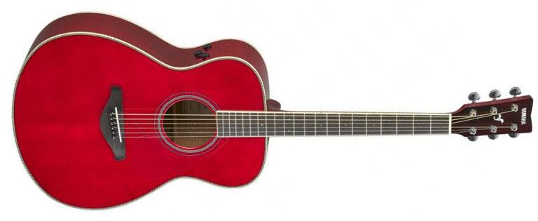 Yamaha Fs-ta Transacoustic - Ruby Red - Westerngitarre & electro - Main picture
