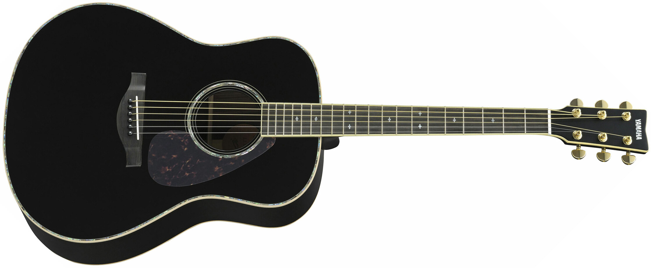 Yamaha Ll16d Are Deluxe Jumbo Epicea Palissandre Eb - Black - Elektroakustische Gitarre - Main picture
