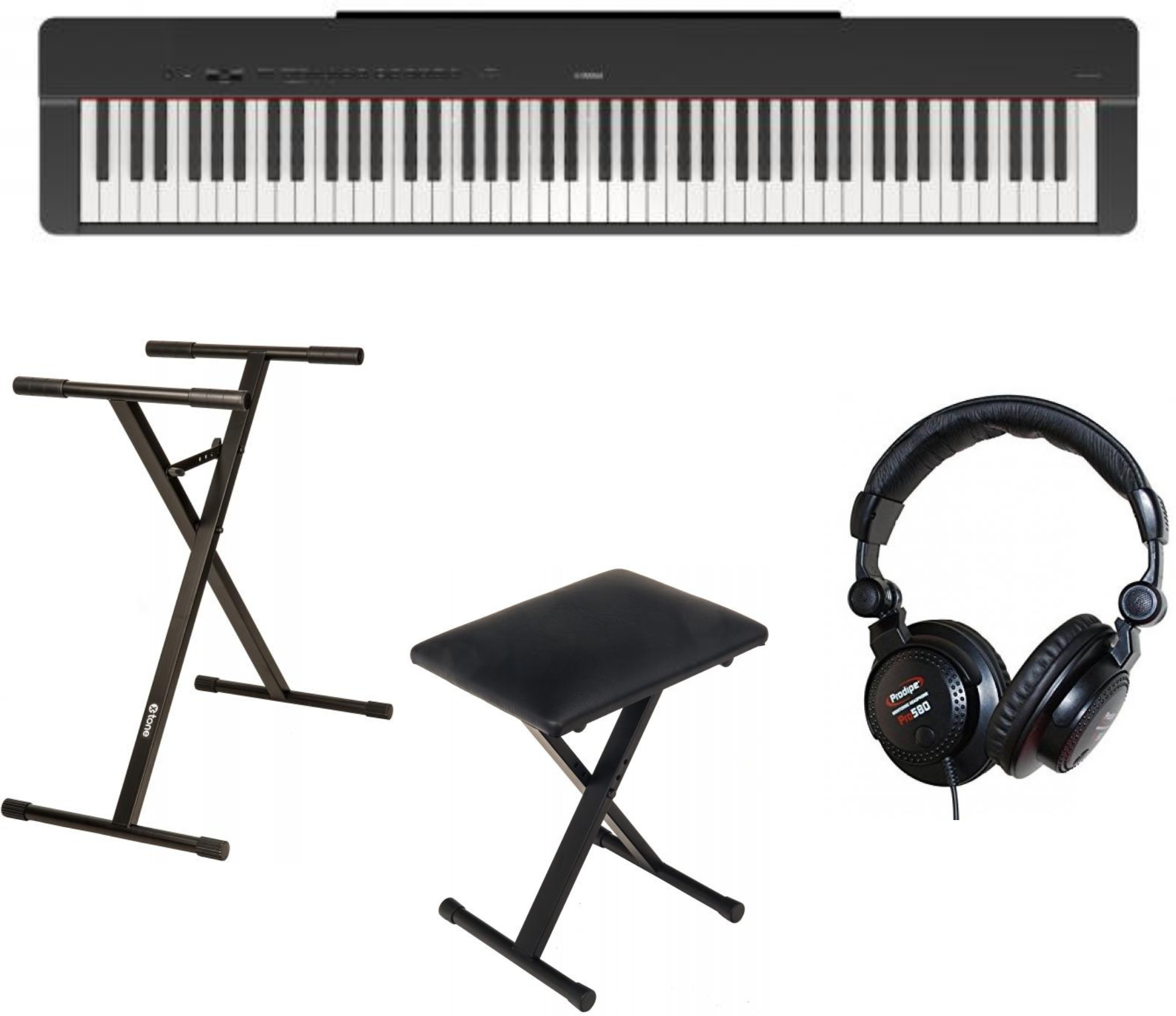 Yamaha P-225 Black  + Stand (xh 6102) + Banquette (xb 6150) + Casque (pro580) - Digital Klavier - Main picture