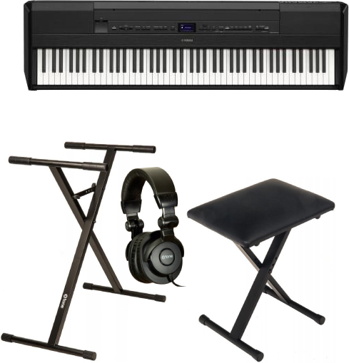 Yamaha P-525b Noir  + Casque + Banquette Pliable  + Stand - Noir - Klaviere set - Main picture