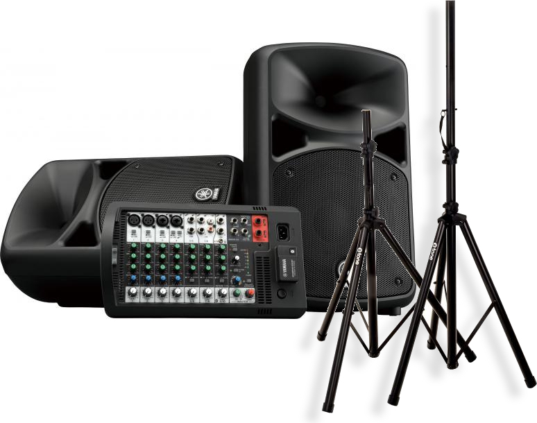 Yamaha Stagepas 600bt + X-tone Xh 6310 Pied Enceinte Paire + Sac - Komplettes PA System Set - Main picture