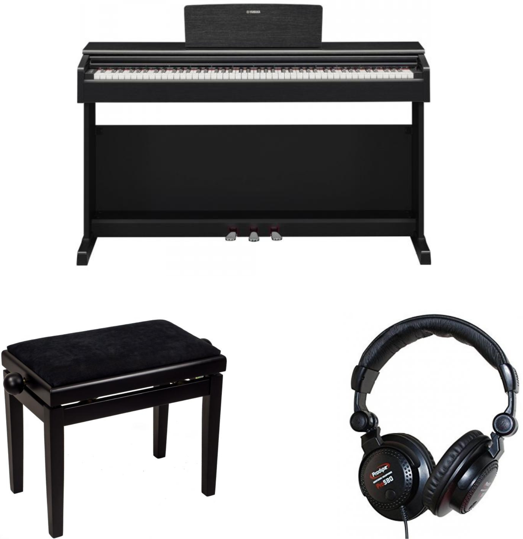 Yamaha Ydp-145 B + Casque + Banquette - Noir - Digitalpiano mit Stand - Main picture