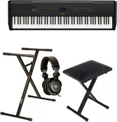 Klaviere set Yamaha P-525B Noir  + Casque + Banquette Pliable  + Stand - Noir
