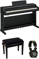 Klaviere set Yamaha YDP-166 Noir  + Casque + Banquette noir laqué - Noir