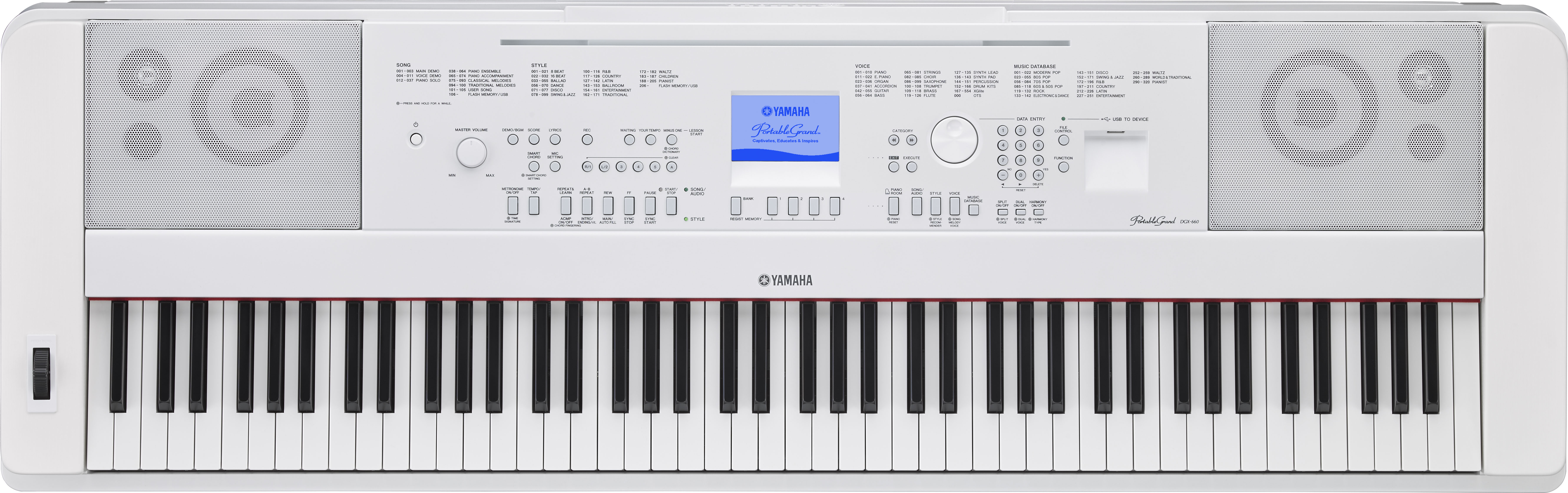 Yamaha Dgx-660 - White - Digitalpiano mit Stand - Variation 2