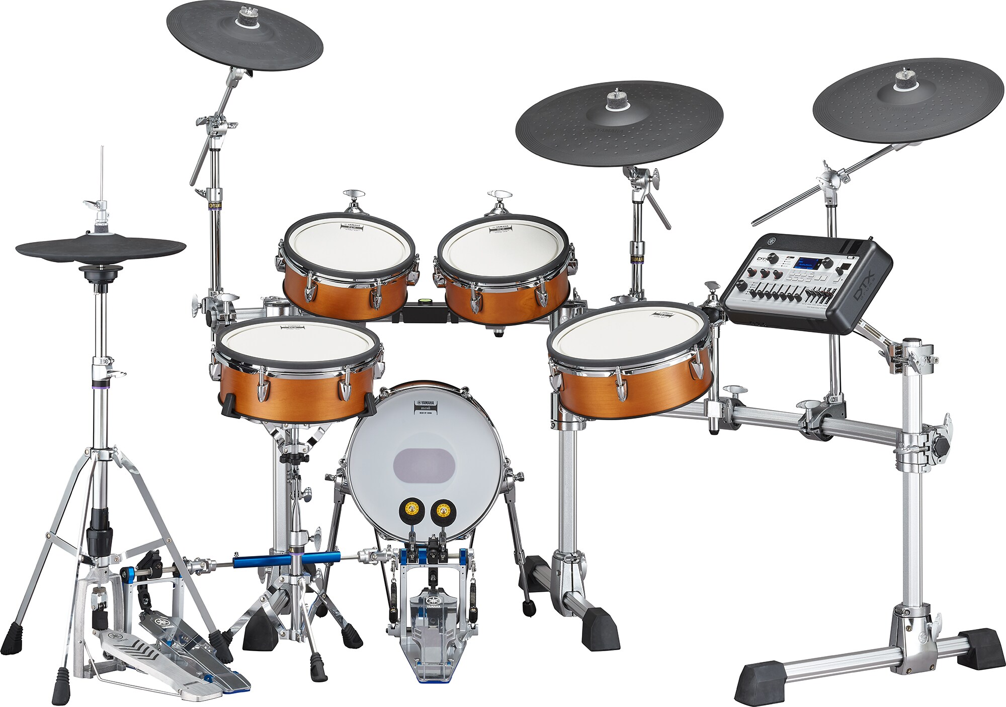 Yamaha Dtx10k-x Real Wood Bundle Complet - X-hp1 + Ds550u + Fp2710a + Vic5a - Drum Promo Set - Variation 1