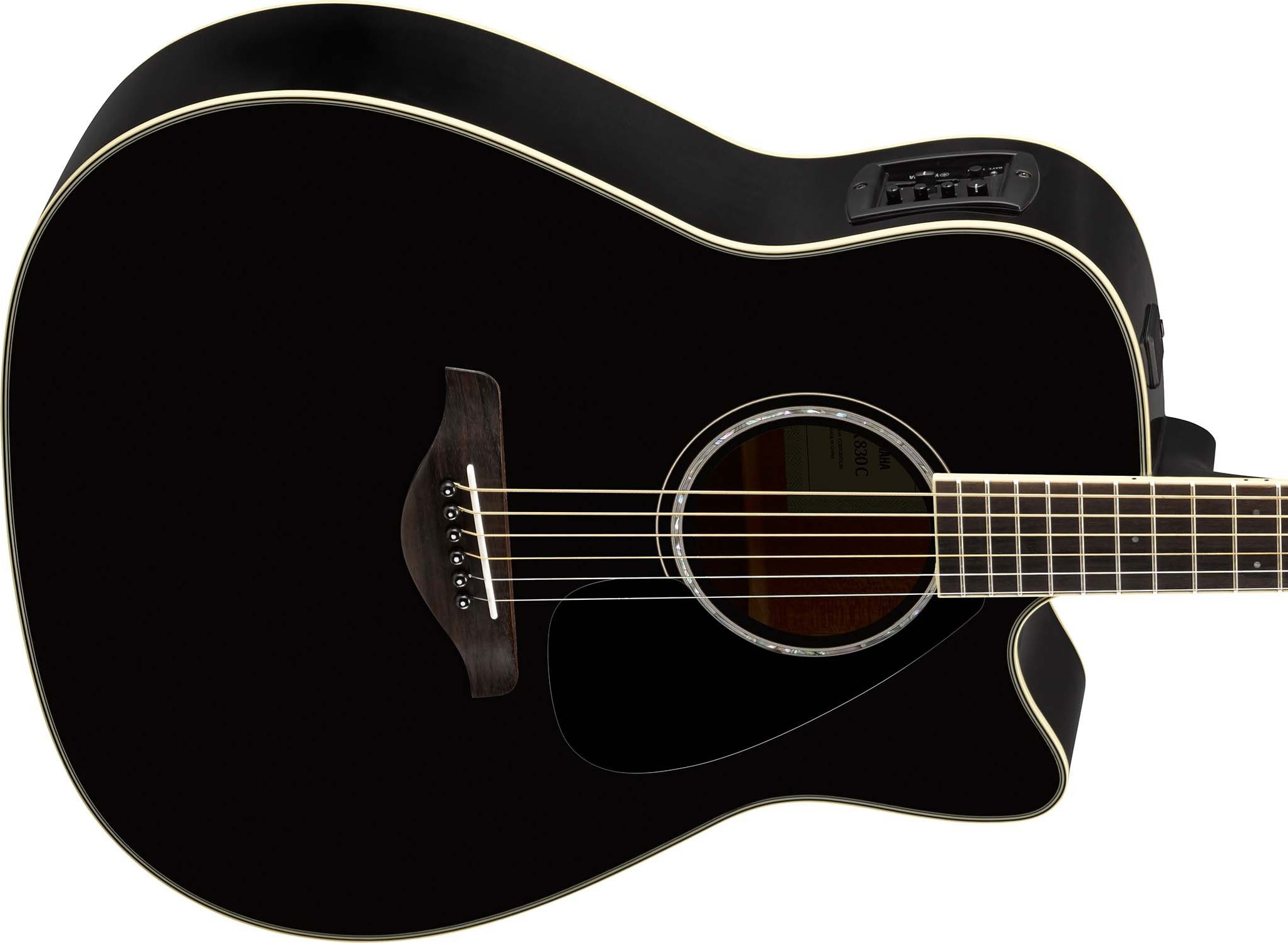 Yamaha Fgx830c Bl Dreadnought Cw Epicea Palissandre 2016 - Black - Elektroakustische Gitarre - Variation 2