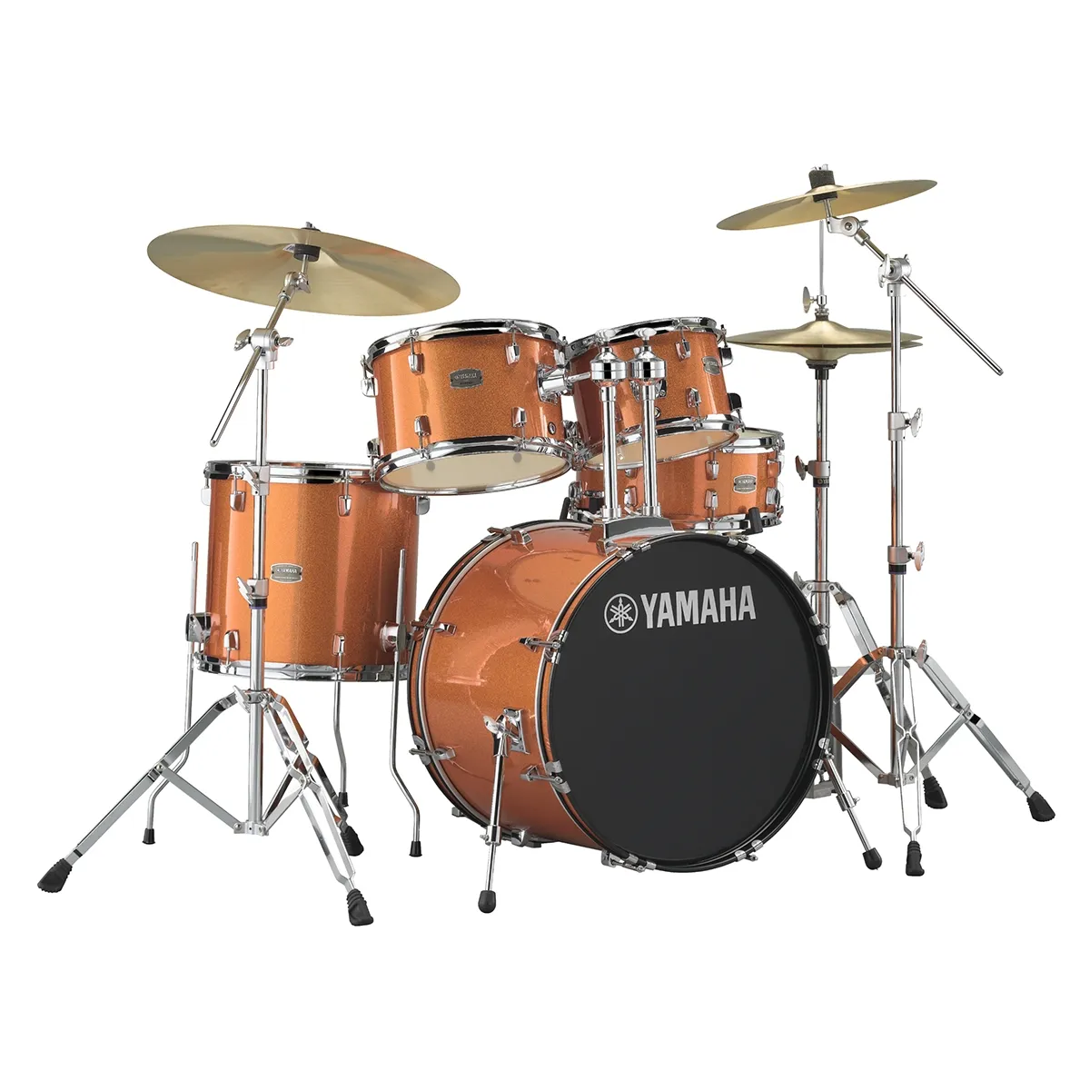 Yamaha Rydeen Fusion 20'' + Set Cymbale Paiste 101 - 5 FÛts - Orange Glitter - Akustik Schlagzeug Fusion - Variation 3
