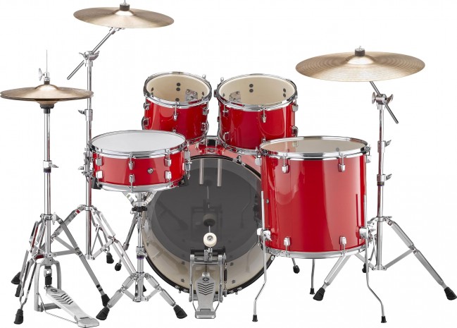 Yamaha Rydeen Stage 22 + Cymbales - 4 FÛts - Hot Red - Bühne Akustik Schlagzeug - Variation 1