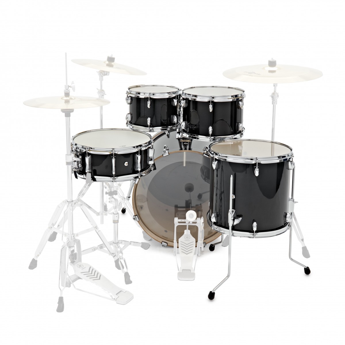 Yamaha Stage Custom Birch 22 Raven Black + Pack Hw680w - 5 FÛts - Raven Black - Akustik Schlagzeug Rock - Variation 1