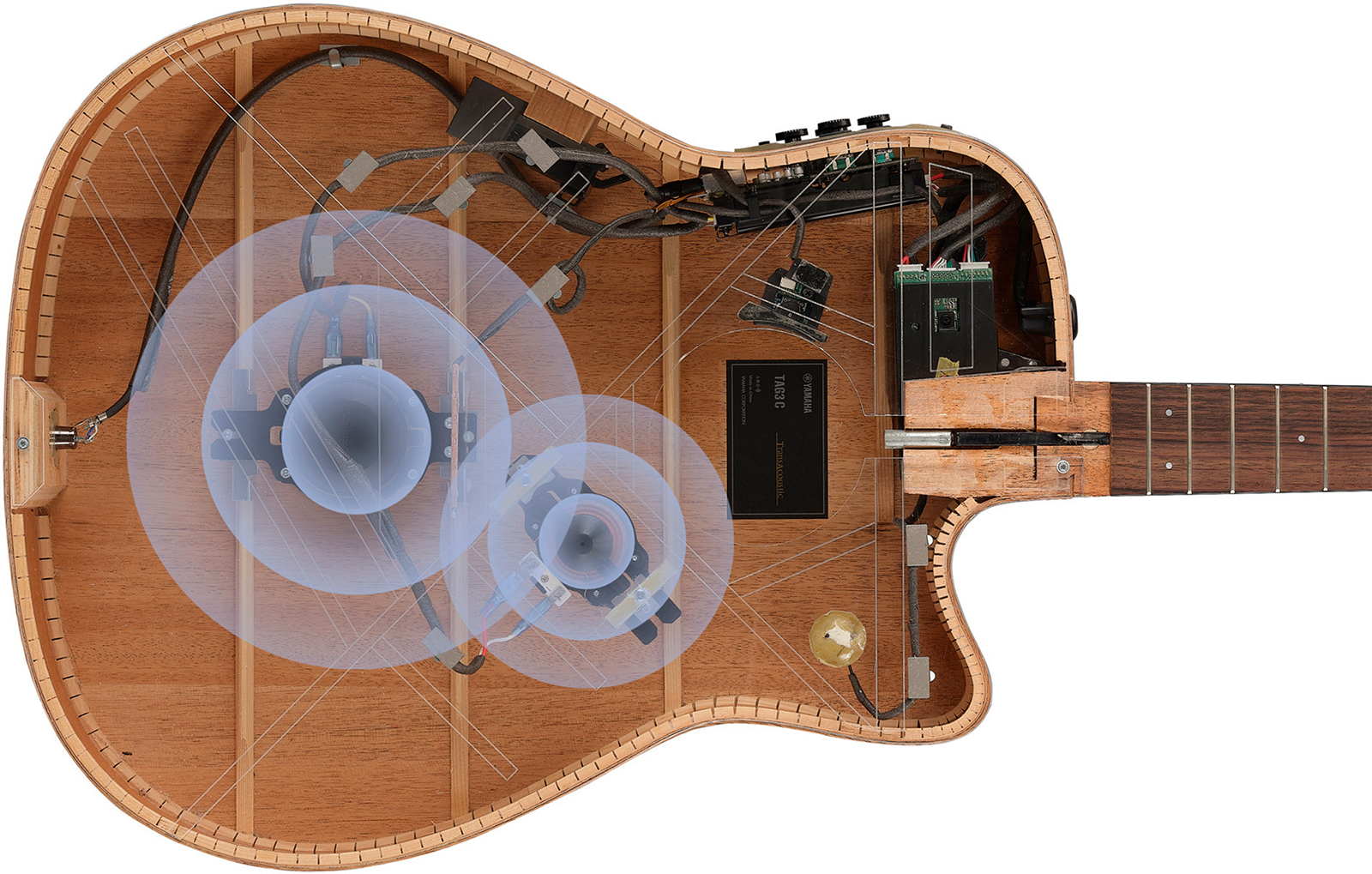 Yamaha Tag3c Transacoustic Dreadnought Cw Epicea Acajou Eb - Sand Burst - Folk-Gitarre - Variation 4