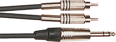Yellow Cable K02st 2 Rca Male Vers 1 Jack 6.35 Male Stereo 3m - Kabel - Main picture
