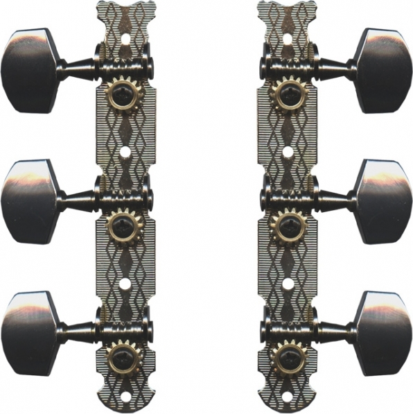 Yellow Parts Jeu Guit. Classique 3x3 Platine Nickel Boutons Chrome - Gitarrenemechaniken - Main picture