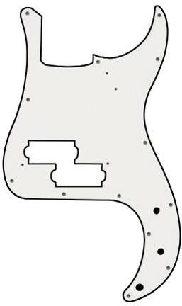 Schlagbrett Yellow parts EZ1106W Precision Bass Pickguard white