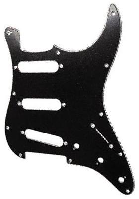 Schlagbrett Yellow parts EZ1100B 3-ply Stratocaster Pickguard - Black
